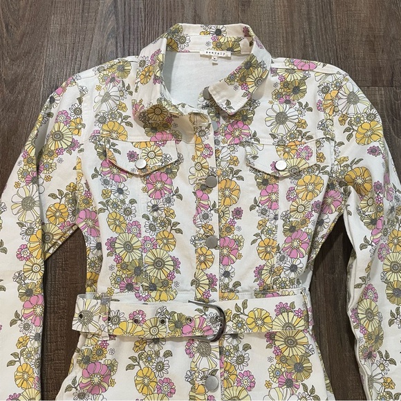 Baevely Floral Retro Denim Mini Dress Medium - Picture 4 of 9